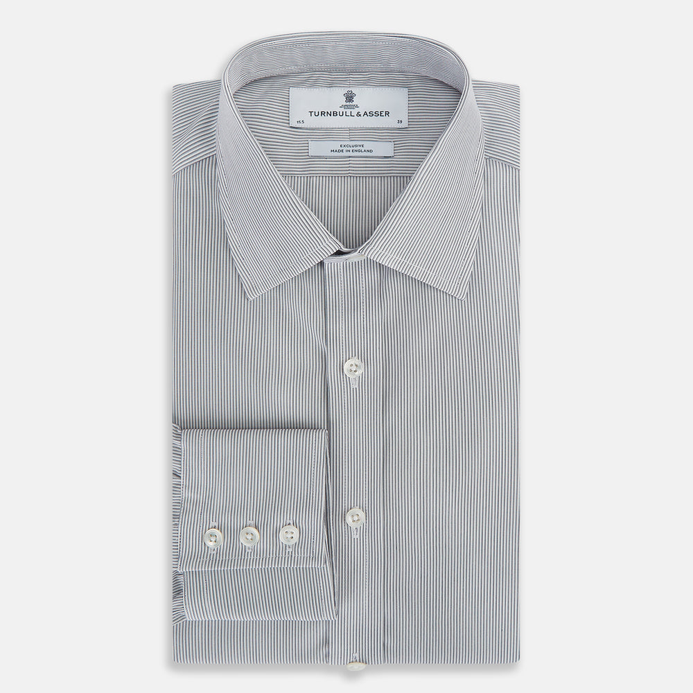 Navy Ripple Double Pinstripe Mayfair Shirt 14.5