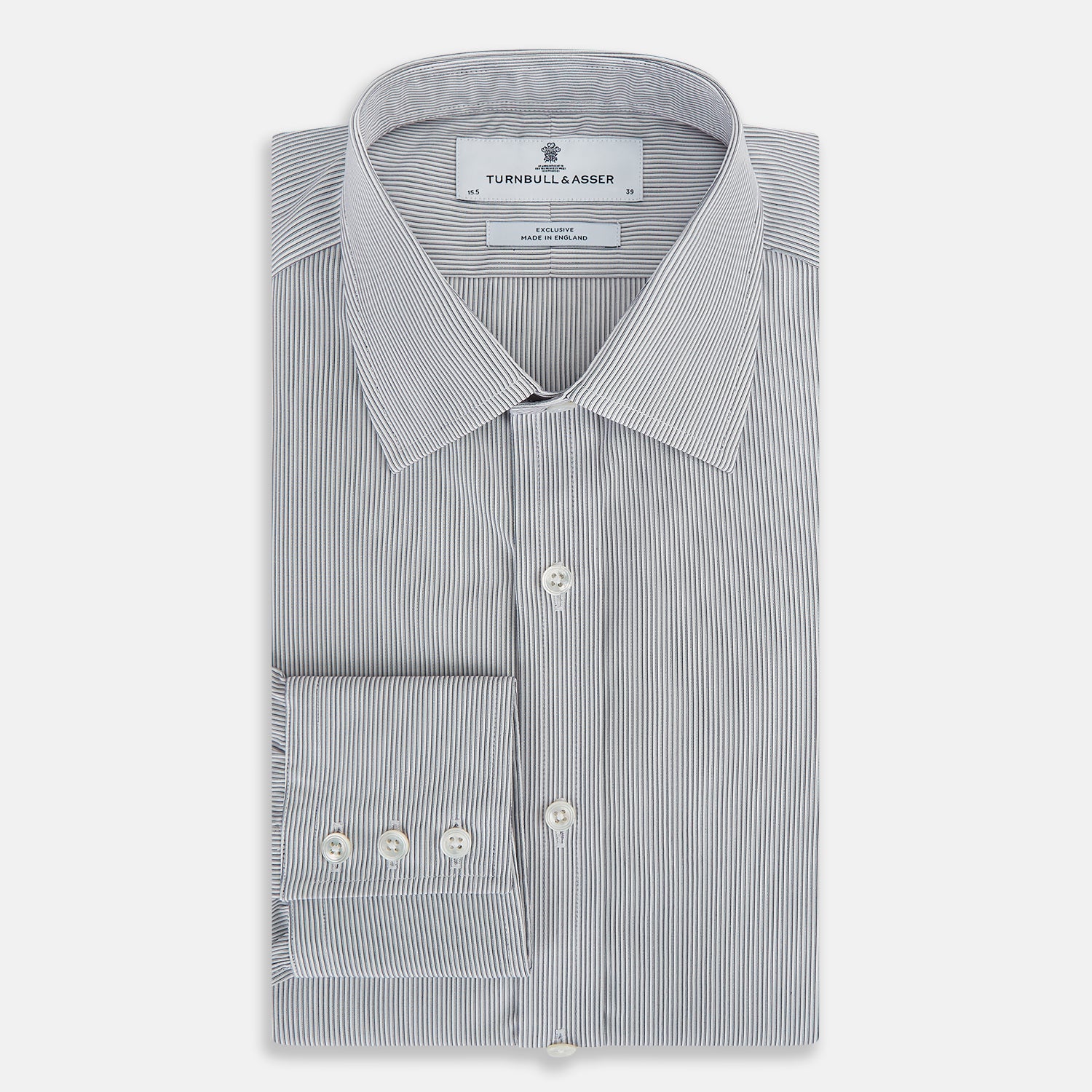View 5 of product Navy Ripple Double Pinstripe Mayfair Shirt 14.5