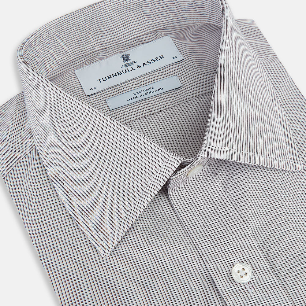 Brown Ripple Double Pinstripe Mayfair Shirt 17