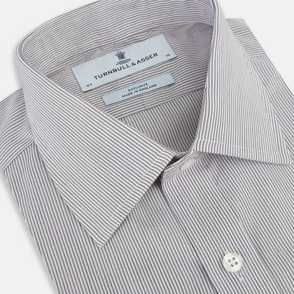 SHIRTS RF NEW T&A COLLAR 3BC WH W/ BROWN STRIPE Image 1