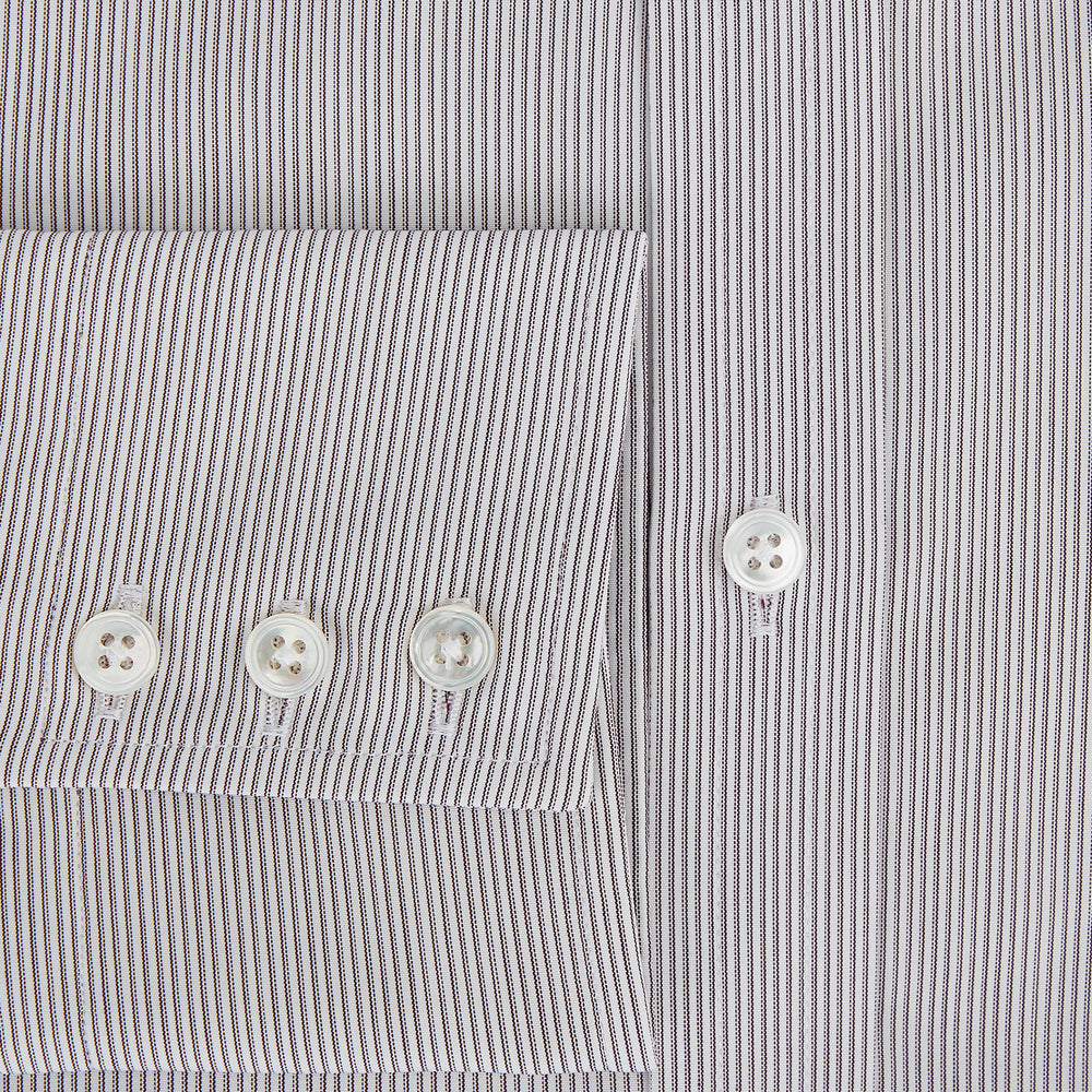 Brown Ripple Double Pinstripe Mayfair Shirt 17