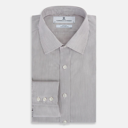 SHIRTS RF NEW T&A COLLAR 3BC WH W/ BROWN STRIPE Image 4