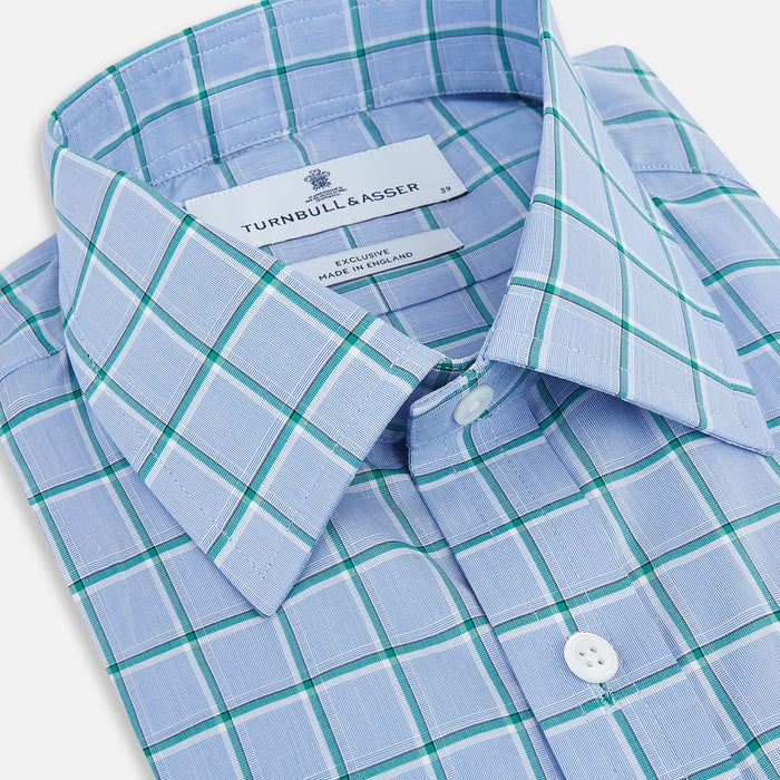 Blue and Green Windowpane Mayfair Shirt Image 1