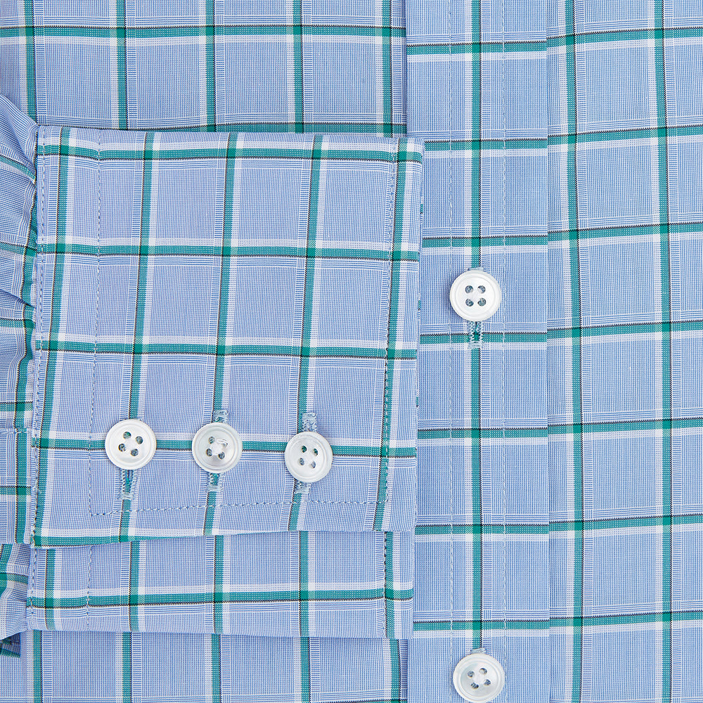 Blue and Green Windowpane Mayfair Shirt 19