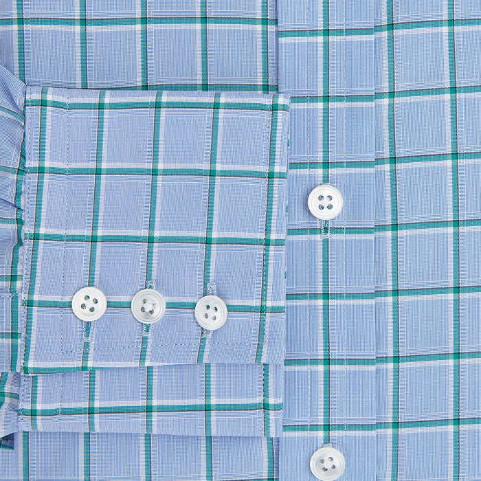 Blue and Green Windowpane Mayfair Shirt Image 3