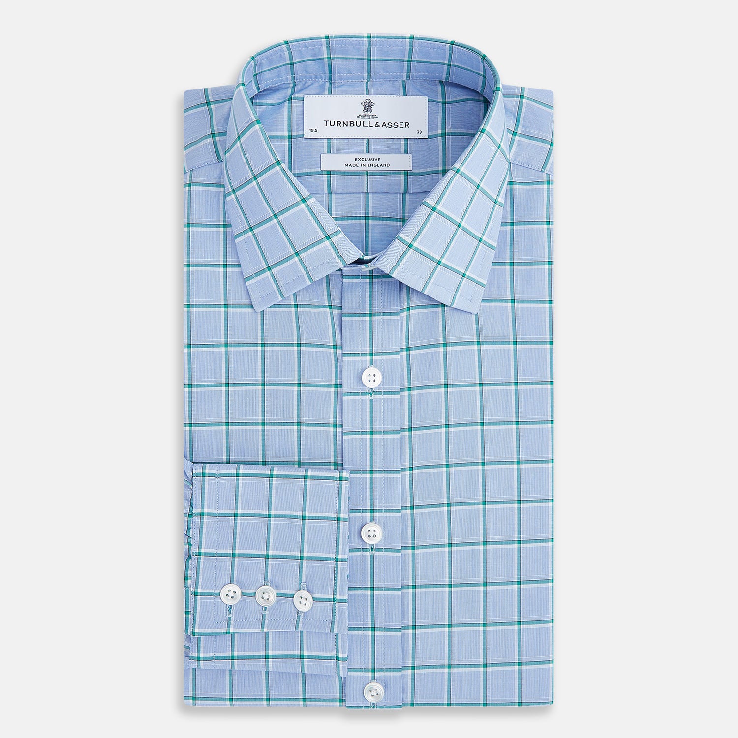View 5 of product Blue and Green Windowpane Mayfair Shirt 19