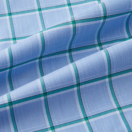 Blue and Green Windowpane Mayfair Shirt Image 5