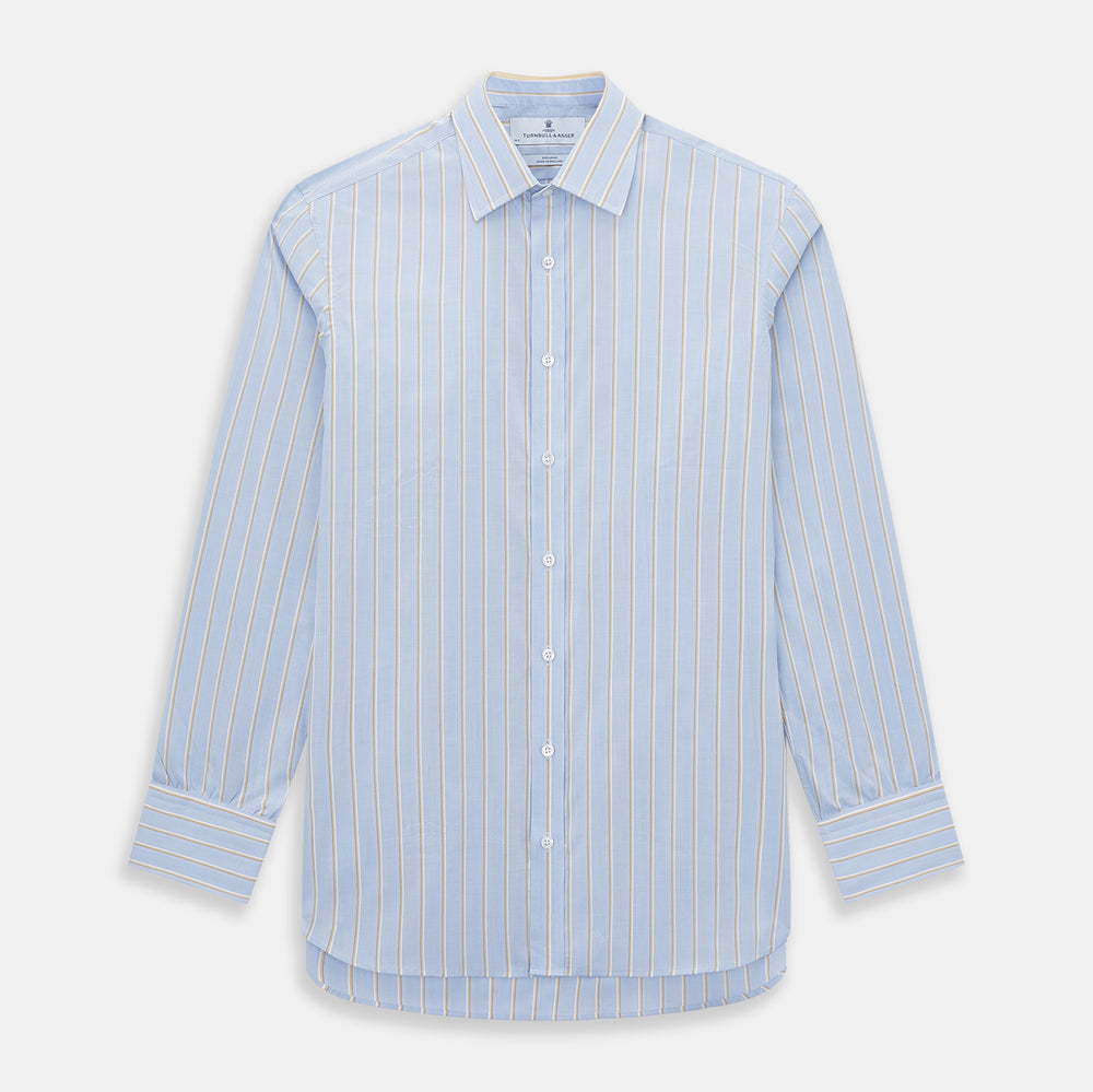 Blue and Yellow  Multi-Stripe Mayfair Shirt 19