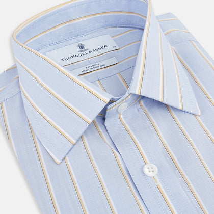 Blue and Yellow Multi-Stripe Mayfair Shirt Image 1