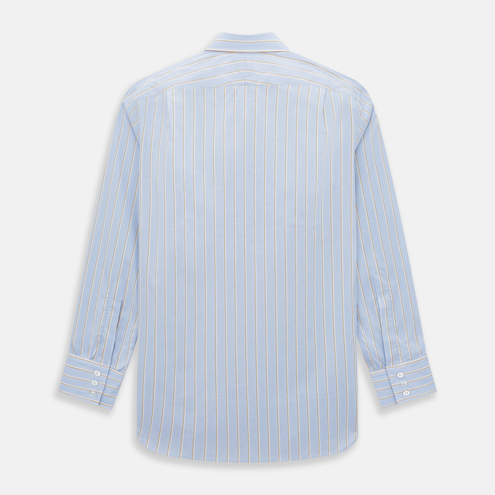 Blue and Yellow  Multi-Stripe Mayfair Shirt 19