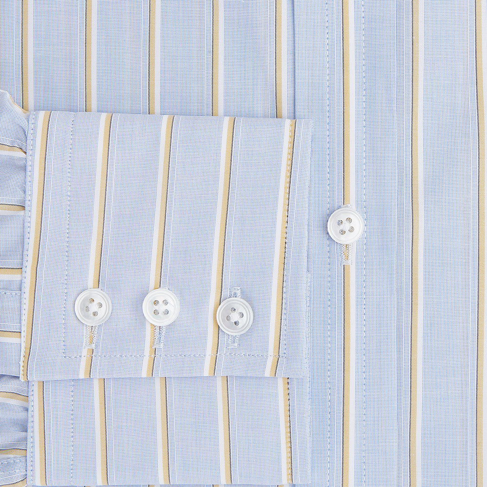 Blue and Yellow  Multi-Stripe Mayfair Shirt 19