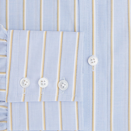 Blue and Yellow Multi-Stripe Mayfair Shirt Image 3
