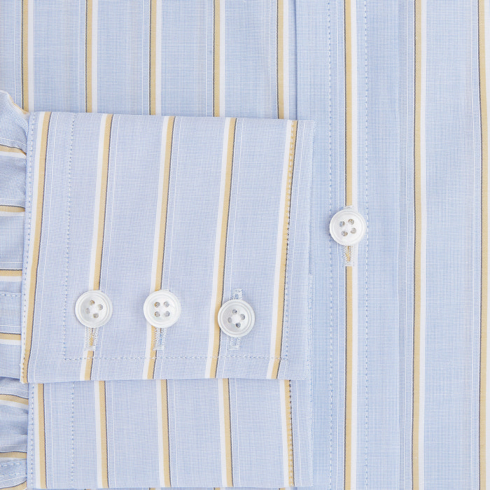 Blue and Yellow Multi-Stripe Mayfair Shirt Image 3