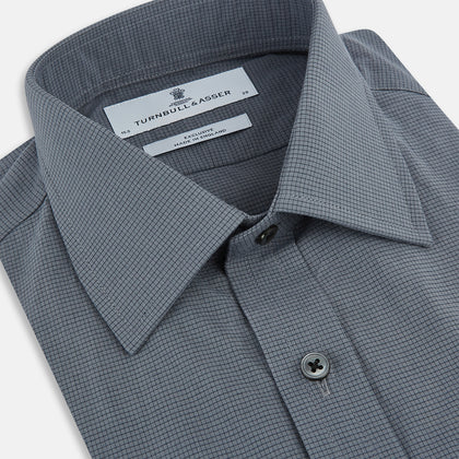 Grey Pin Check Mayfair Shirt Image 1