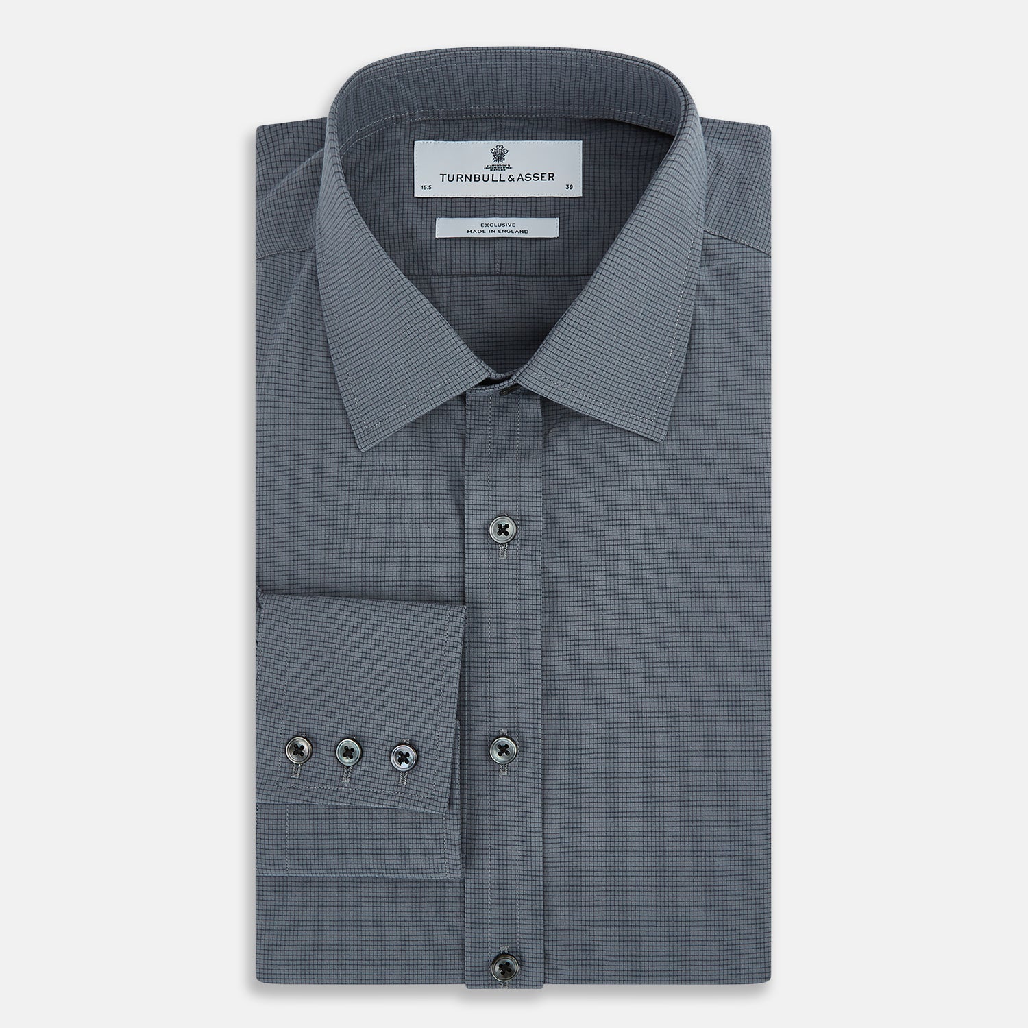 View 5 of product Grey Pin Check Mayfair Shirt 19