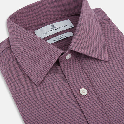 Light Plum Pin Check Mayfair Shirt Image 1