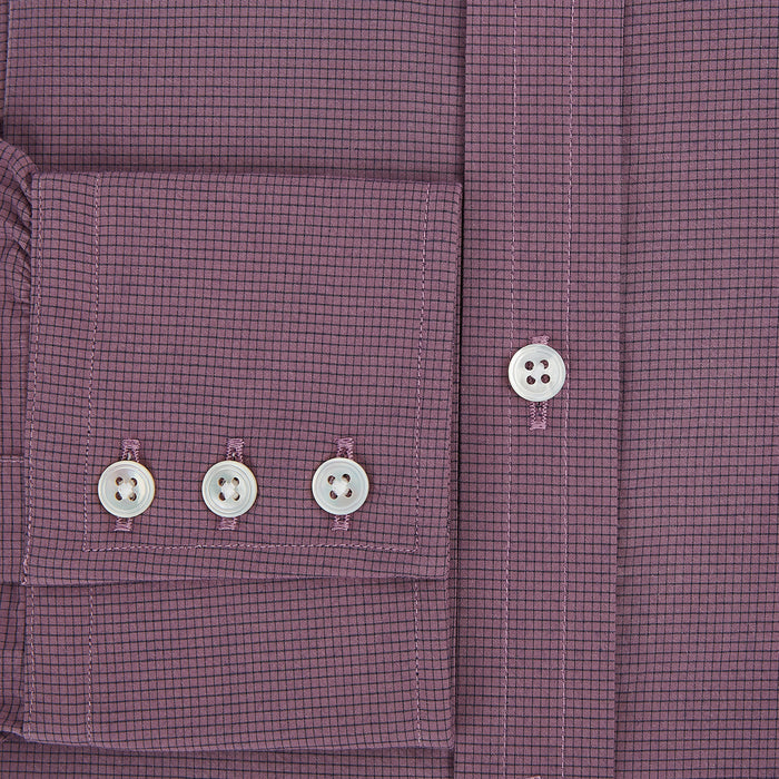 Light Plum Pin Check Mayfair Shirt Image 3