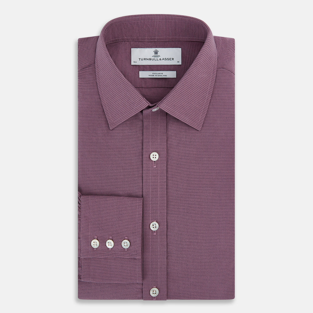 Light Plum Pin Check Mayfair Shirt 19