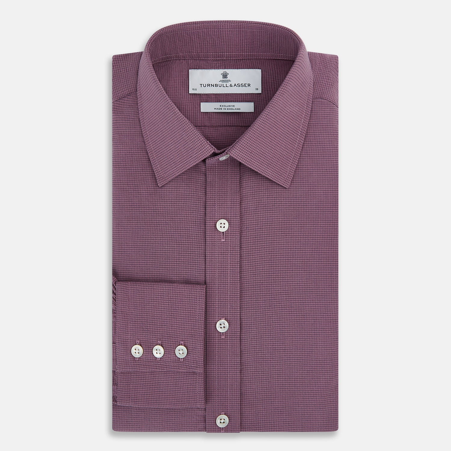 View 5 of product Light Plum Pin Check Mayfair Shirt 19