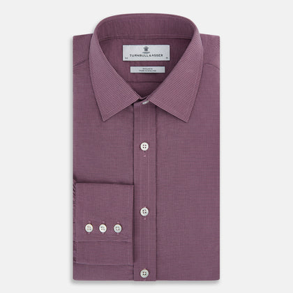 Light Plum Pin Check Mayfair Shirt Image 4