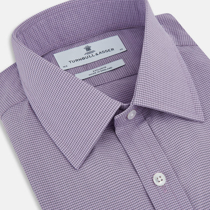 Lilac Pin Check Mayfair Shirt Image 1