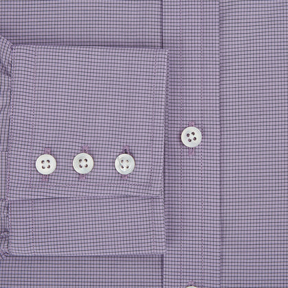 Lilac Pin Check Mayfair Shirt Image 3