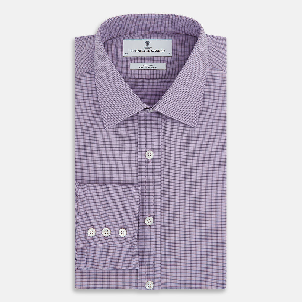 Lilac Pin Check Mayfair Shirt 19