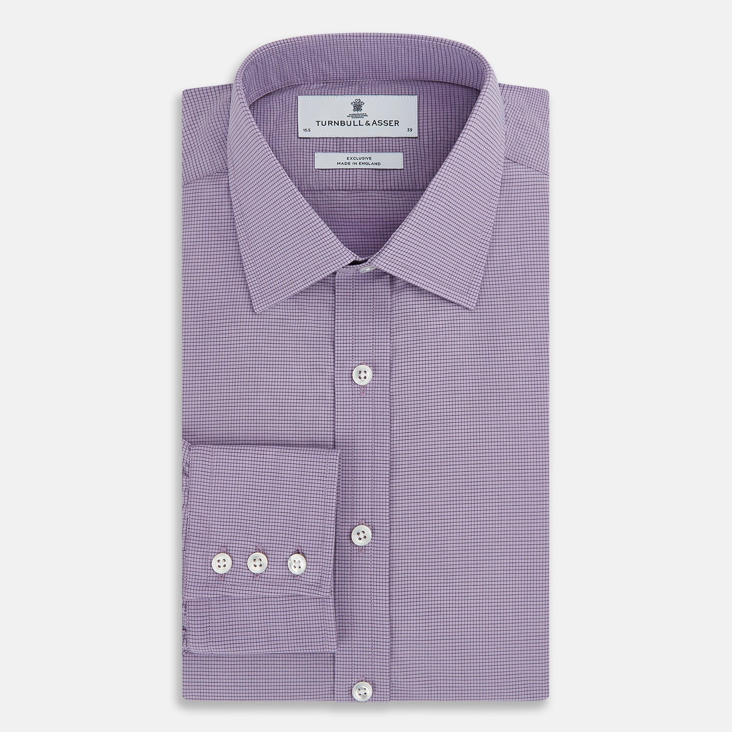 View 5 of product Lilac Pin Check Mayfair Shirt 19