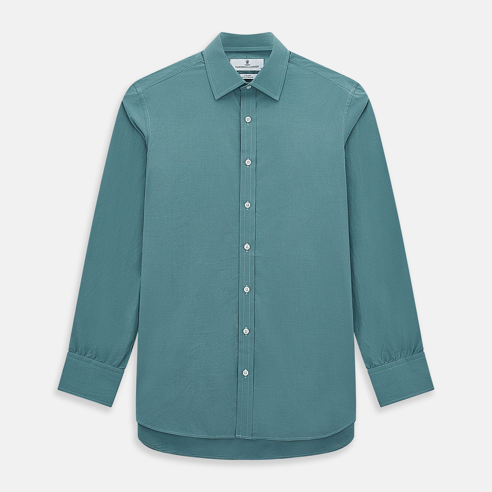 Sage Pin Check Mayfair Shirt 19