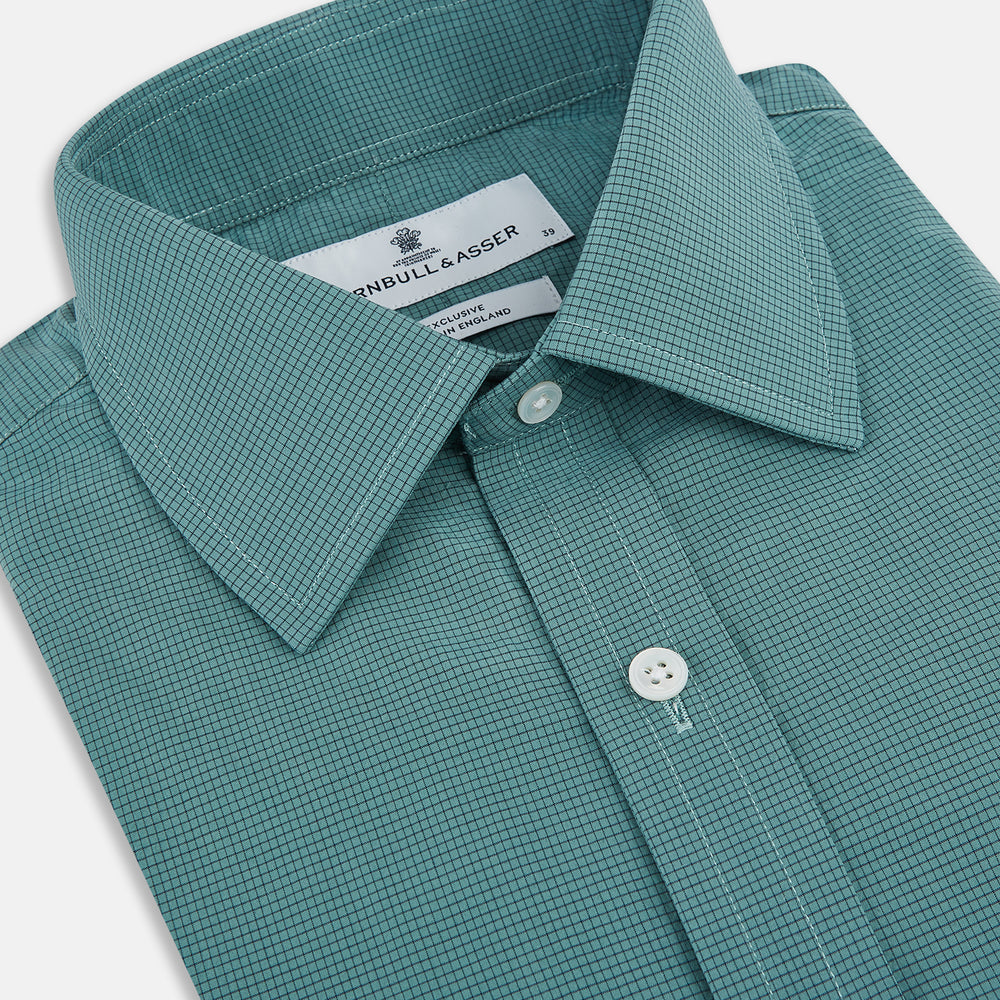Sage Pin Check Mayfair Shirt 19