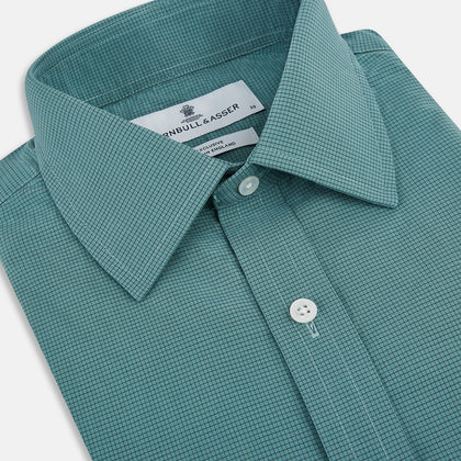 Sage Pin Check Mayfair Shirt Image 1