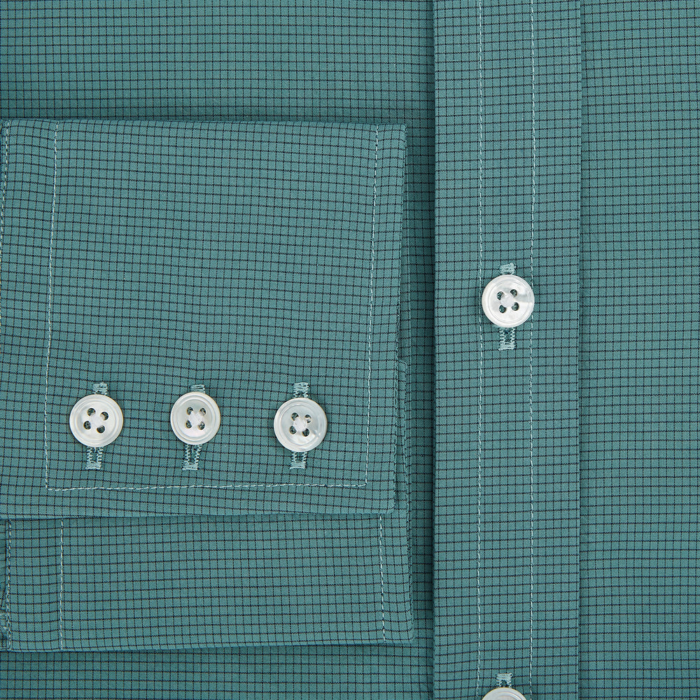 Sage Pin Check Mayfair Shirt 19
