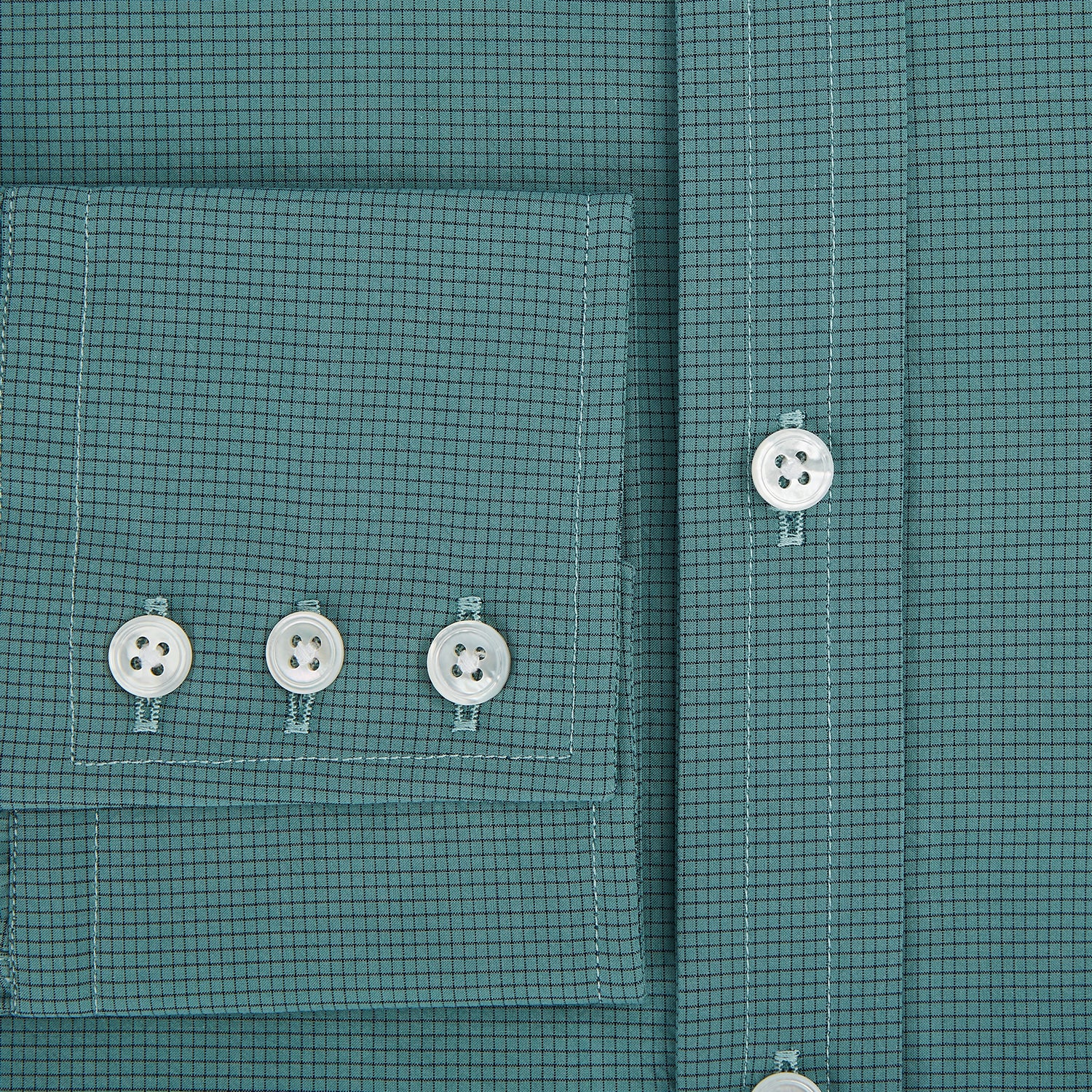 View 4 of product Sage Pin Check Mayfair Shirt 19