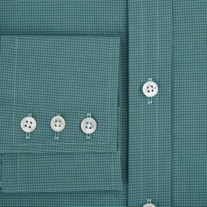 Sage Pin Check Mayfair Shirt Image 3