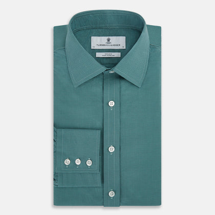 Sage Pin Check Mayfair Shirt Image 4