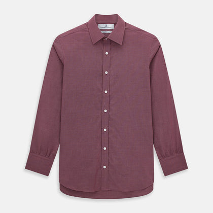 Wine Pin Check Mayfair Shirt