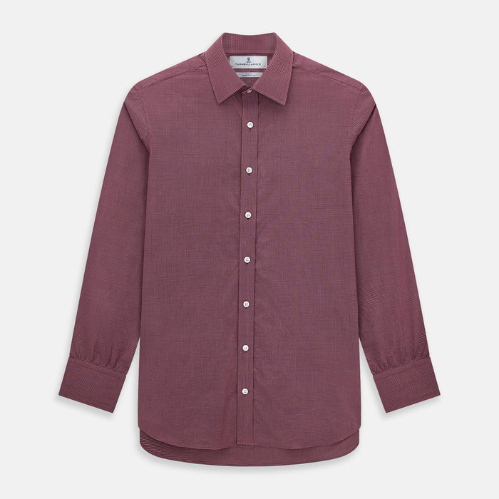 Wine Pin Check Mayfair Shirt
