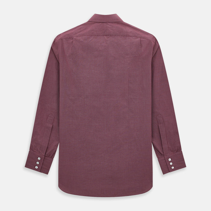 Wine Pin Check Mayfair Shirt Image 2