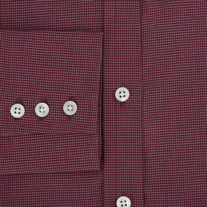 Wine Pin Check Mayfair Shirt Image 3