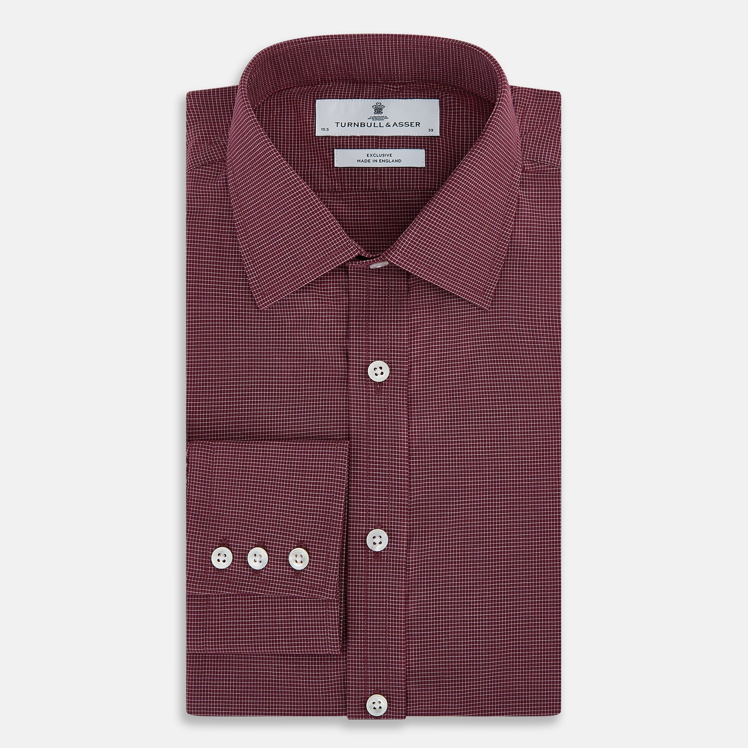 View 5 of product Wine Pin Check Mayfair Shirt 19