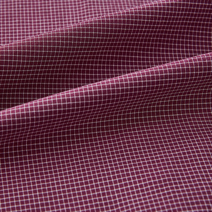 Wine Pin Check Mayfair Shirt Image 5