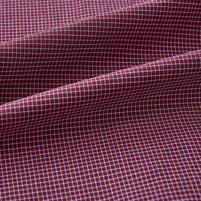 Wine Pin Check Mayfair Shirt Image 5