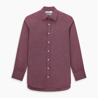 Wine Pin Check Mayfair Shirt Image 6