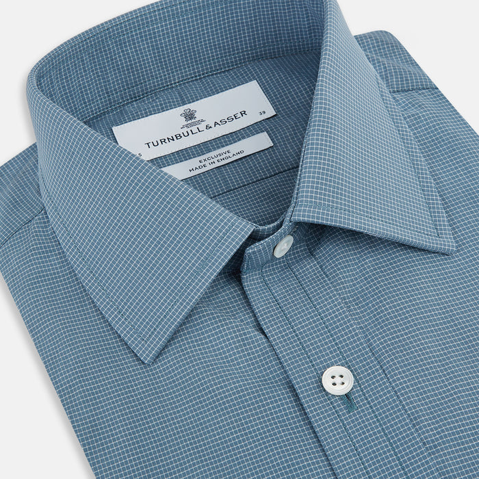 Steel Grey Pin Check Mayfair Shirt Image 1