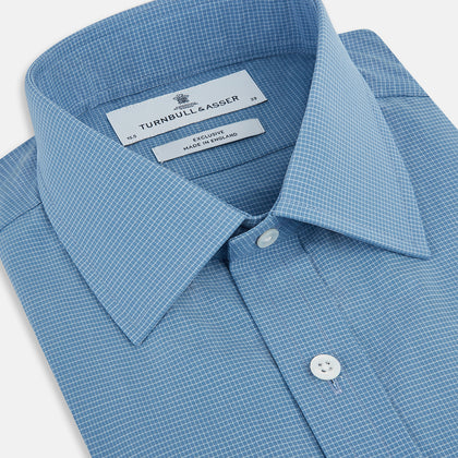 Colony Blue Pin Check Mayfair Shirt Image 1