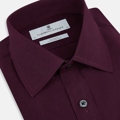 Dark Burgundy Pinstripe Mayfair Shirt Image 1