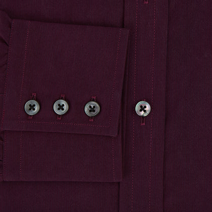 Dark Burgundy Pinstripe Mayfair Shirt Image 3