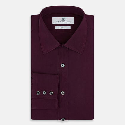 Dark Burgundy Pinstripe Mayfair Shirt Image 4