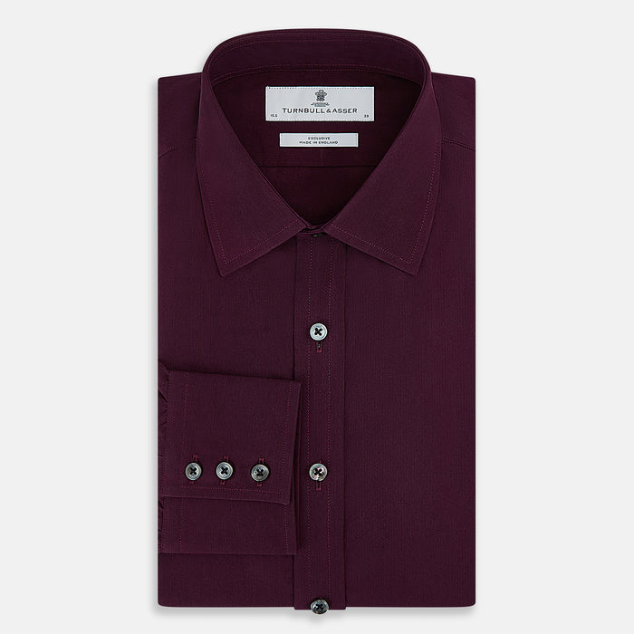 Dark Burgundy Pinstripe Mayfair Shirt Image 4