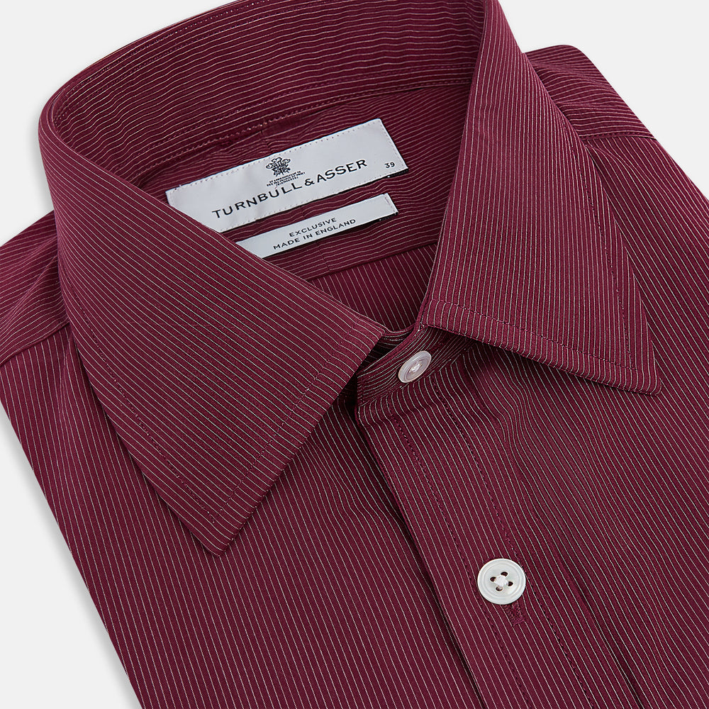 Wine Pinstripe Mayfair Shirt 19